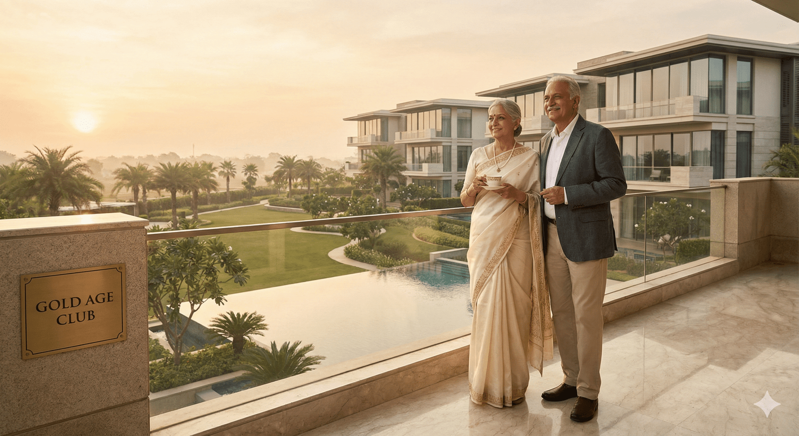 Senior couple enjoying sunset